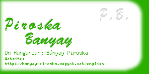 piroska banyay business card